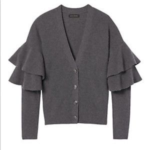 Banana Republic Italian Ruffle-Sleeve Cardigan/XS